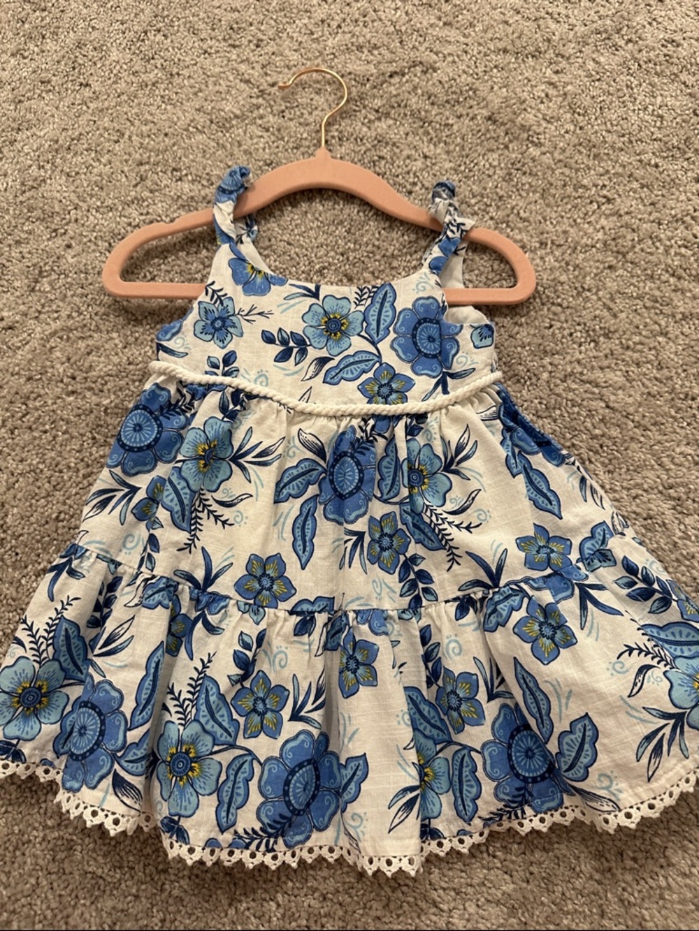 Haute Hippie Blue and White Floral Tiered Sundress for Kids